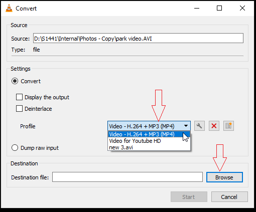 Convert WMV to MP4 using VLC Media Player step 3